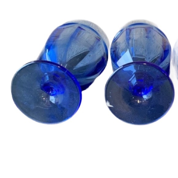 Set of 2 Vintage Libbey Glass Com. Gibraltar Antique Blue Iced Tea Goblet 1970’s - Picture 3 of 7